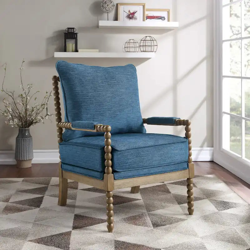 Sillón Fletcher Spindle en tela con acabado Brushed Charcoal