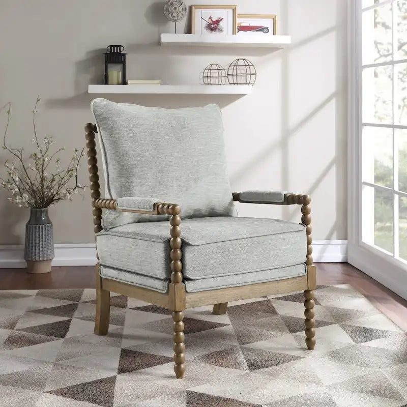 Sillón Fletcher Spindle en tela con acabado Brushed Charcoal