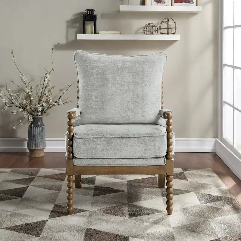 Sillón Fletcher Spindle en tela con acabado Brushed Charcoal