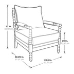 Sillón Fletcher Spindle en tela con acabado Brushed Charcoal