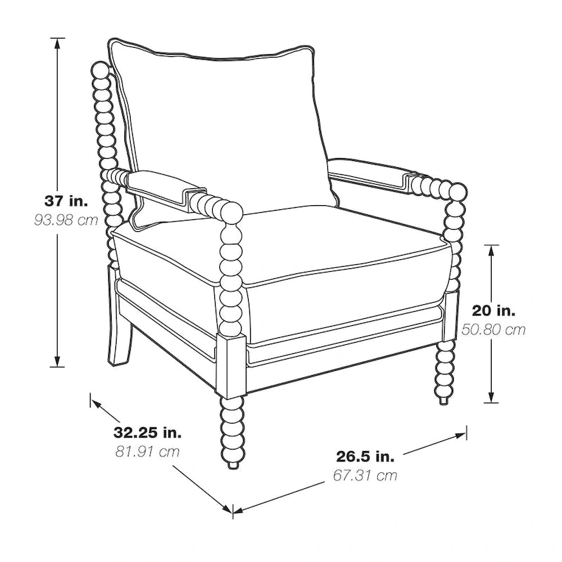 Sillón Fletcher Spindle en tela con acabado Brushed Charcoal