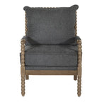 Sillón Fletcher Spindle en tela con acabado Brushed Charcoal