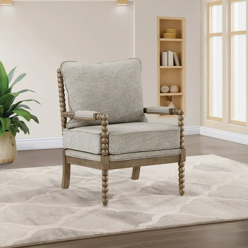 Sillón Fletcher Spindle en tela con acabado Brushed Charcoal
