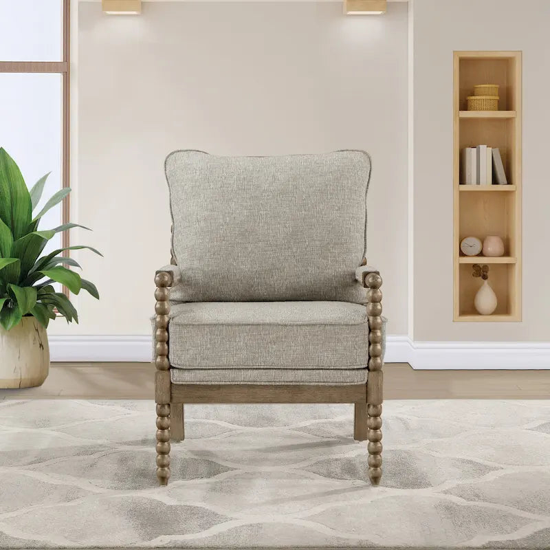 Sillón Fletcher Spindle en tela con acabado Brushed Charcoal