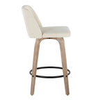 Taburete de barra de altura fija de 26" con base de madera blanqueada (Juego de 2)