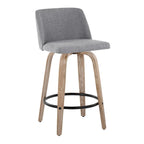 Taburete de barra de altura fija de 26" con base de madera blanqueada (Juego de 2)