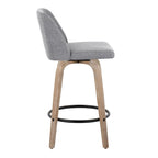 Taburete de barra de altura fija de 26" con base de madera blanqueada (Juego de 2)