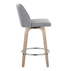 Taburete de barra de altura fija de 26" con base de madera blanqueada (Juego de 2)