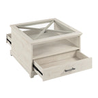 Mesa de centro de cristal Lennox Farmhouse con almacenamiento de Bush Furniture