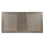 Mesa de comedor Glam Gold de piel sintética, capitoné, de 9 piezas con extensión