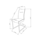 Silla voladiza con costuras resaltadas, juego de 2