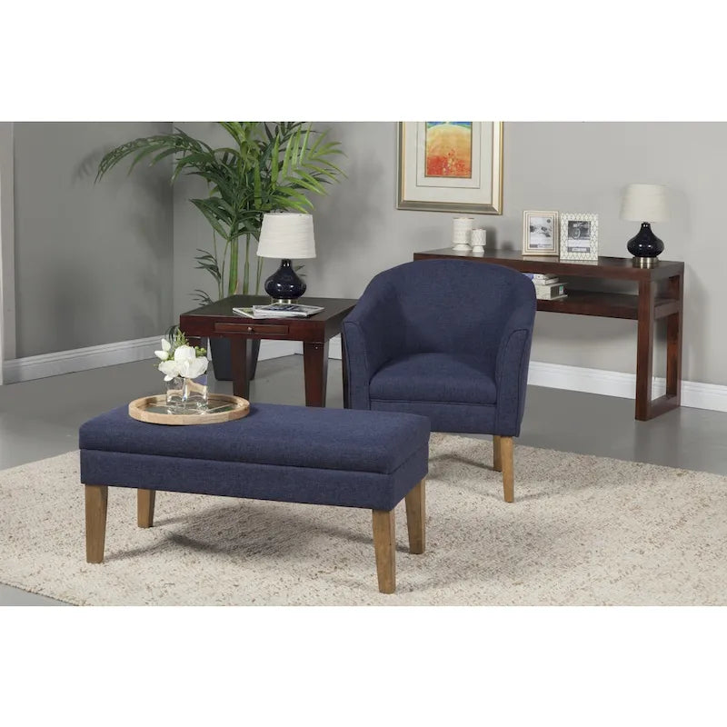 Sillón decorativo Kingswell Navy de textura gruesa