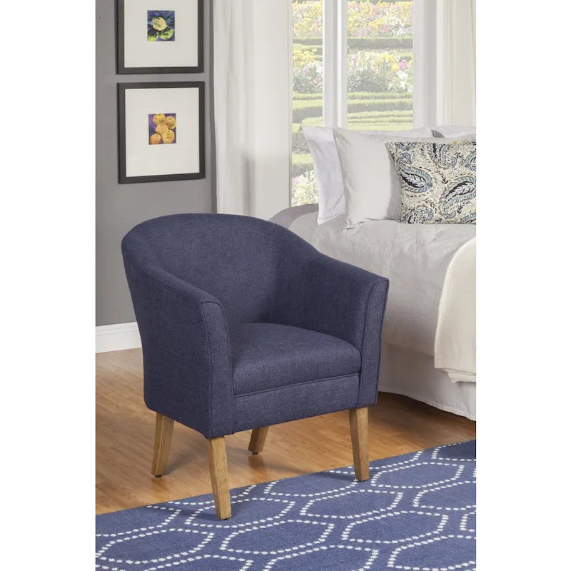 Sillón decorativo Kingswell Navy de textura gruesa