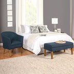 Sillón decorativo Kingswell Navy de textura gruesa