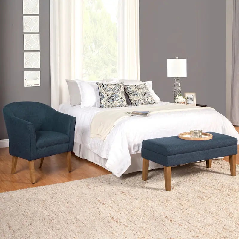 Sillón decorativo Kingswell Navy de textura gruesa