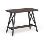 Mesa de altura de mostrador con tapa de madera de roble envejecido industrial de 47 pulgadas de ancho