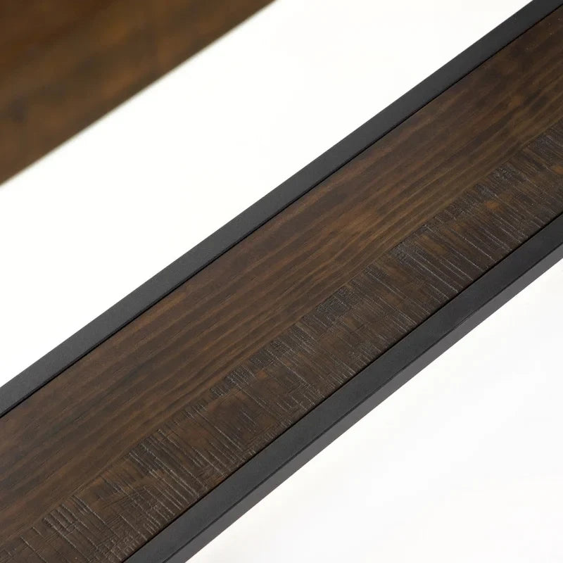 Mesa de altura de mostrador con tapa de madera de roble envejecido industrial de 47 pulgadas de ancho