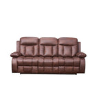 Juego de sala de estar reclinable de 2 piezas de microfibra marrón, con sofá reclinable de una pieza y loveseat reclinable de una pieza - N/A