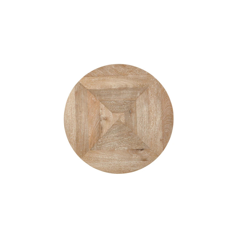 Mesa auxiliar redonda de madera maciza de mango y metal Fenway 22 - 22 pulgadas de largo x 22 pulgadas de ancho x 25 pulgadas de alto
