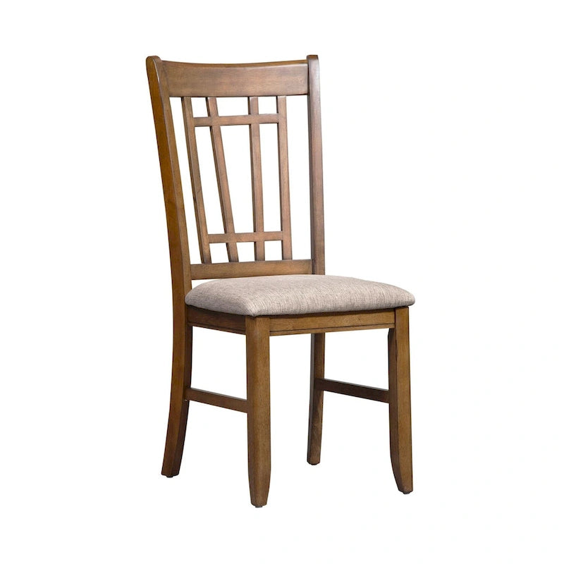 Silla lateral Santa Rosa Antique Honey Lattice Back (juego de 2)