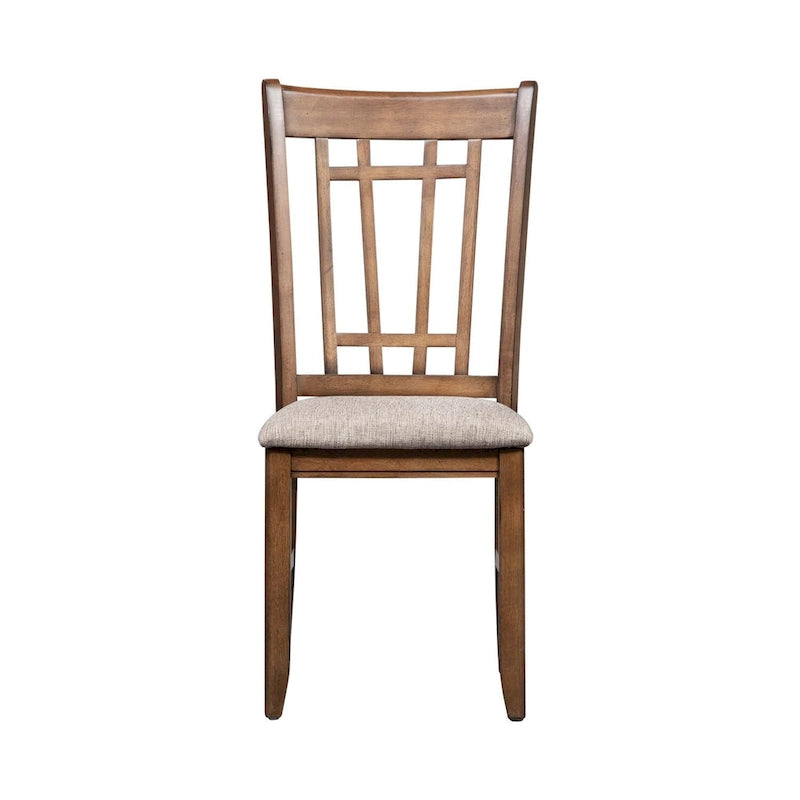 Silla lateral Santa Rosa Antique Honey Lattice Back (juego de 2)