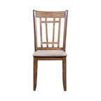 Silla lateral Santa Rosa Antique Honey Lattice Back (juego de 2)