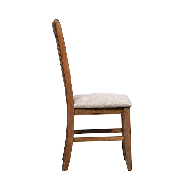 Silla lateral Santa Rosa Antique Honey Lattice Back (juego de 2)