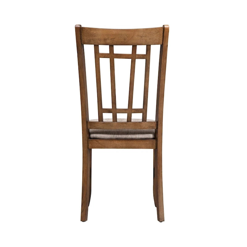 Silla lateral Santa Rosa Antique Honey Lattice Back (juego de 2)