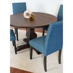 Juego de comedor de 5 piezas, mesa redonda de pedestal con 4 elegantes sillas