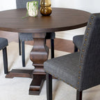Juego de comedor de 5 piezas, mesa redonda de pedestal con 4 elegantes sillas