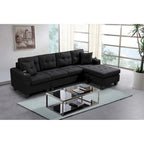 Sofá de sala de estar con chaise longue convertible