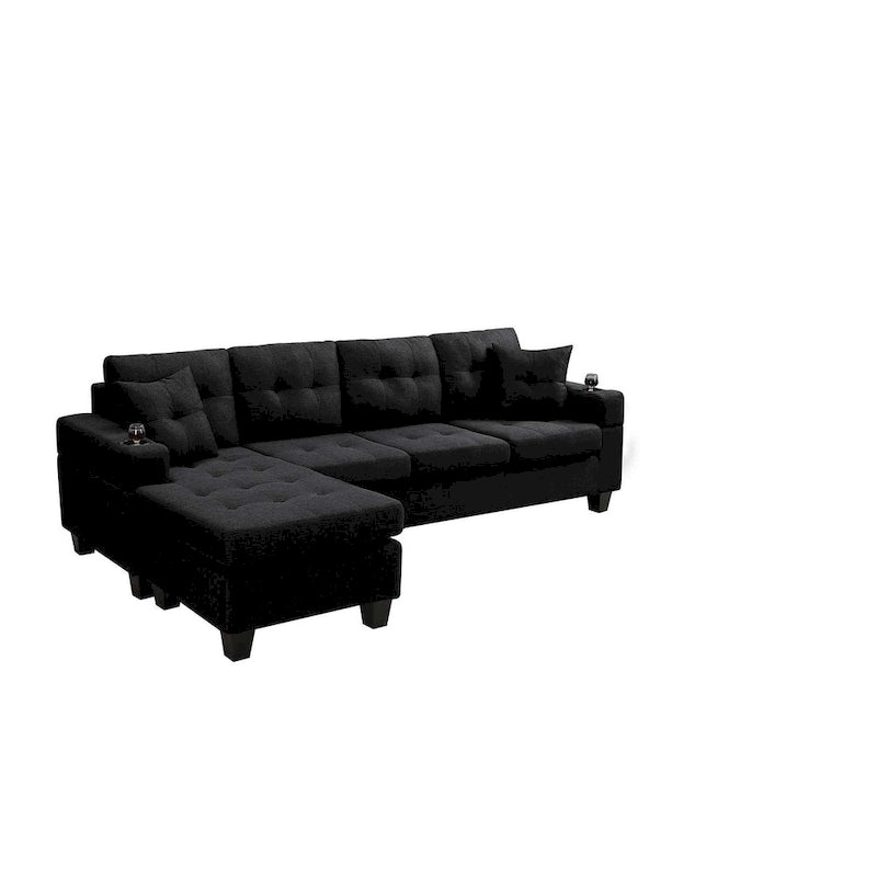 Sofá de sala de estar con chaise longue convertible