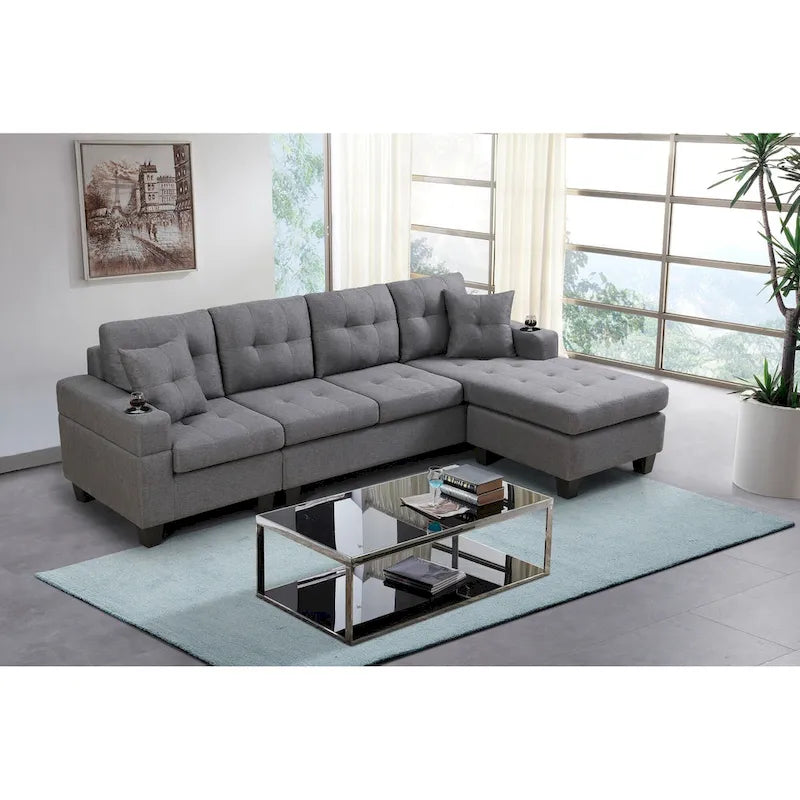 Sofá de sala de estar con chaise longue convertible