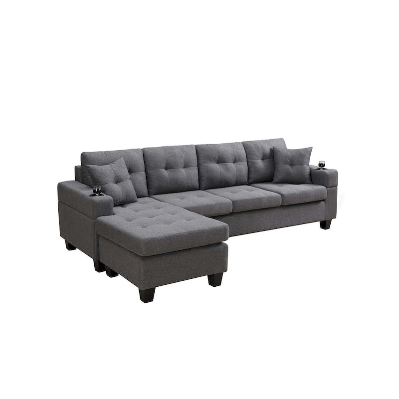 Sofá de sala de estar con chaise longue convertible