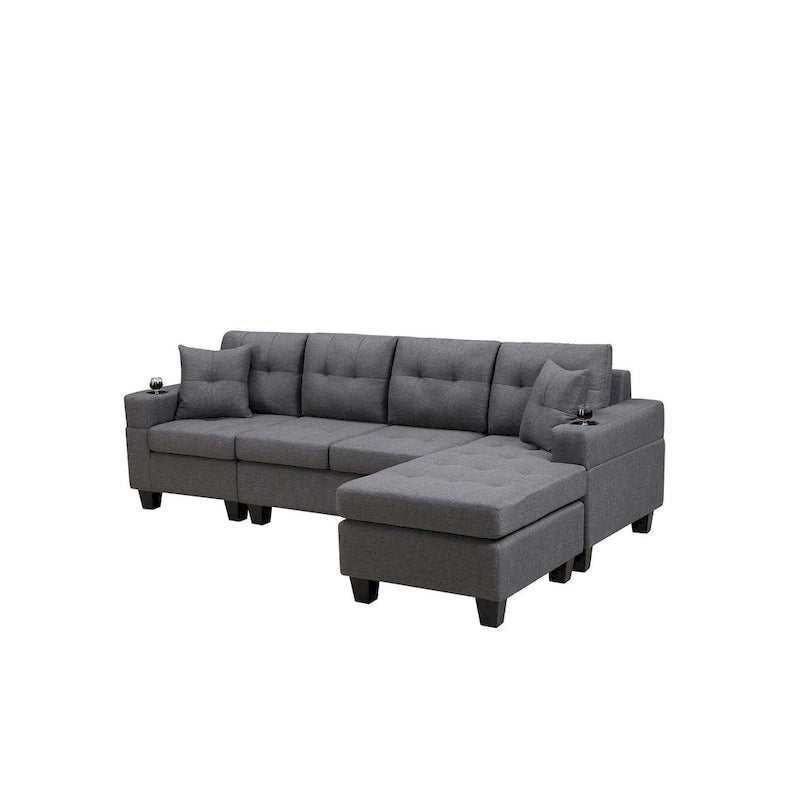 Sofá de sala de estar con chaise longue convertible