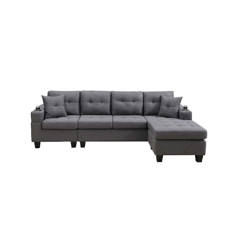 Sofá de sala de estar con chaise longue convertible