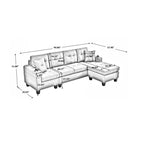 Sofá de sala de estar con chaise longue convertible