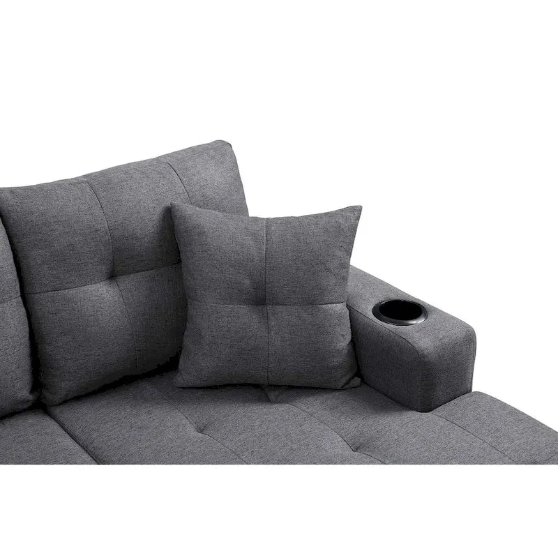 Sofá de sala de estar con chaise longue convertible
