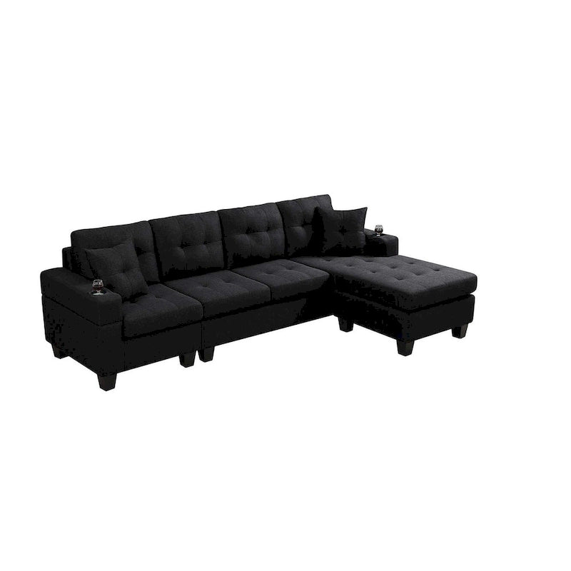 Sofá de sala de estar con chaise longue convertible