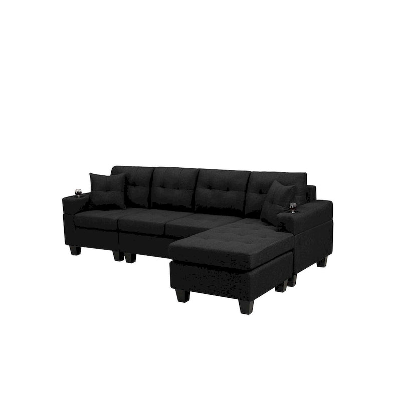 Sofá de sala de estar con chaise longue convertible