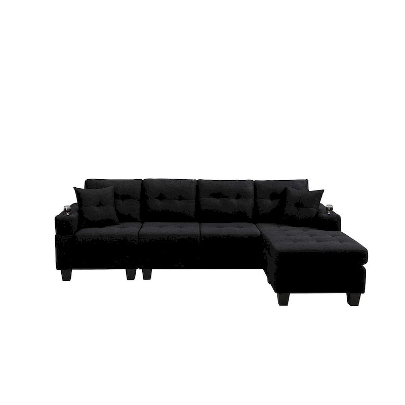 Sofá de sala de estar con chaise longue convertible