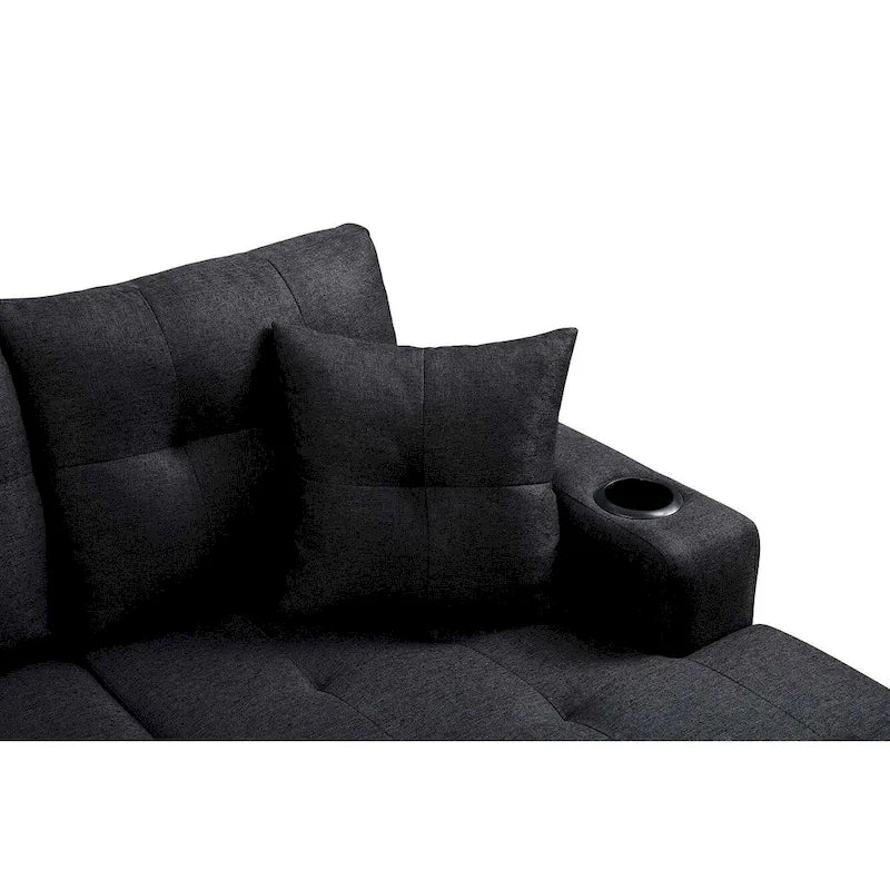 Sofá de sala de estar con chaise longue convertible