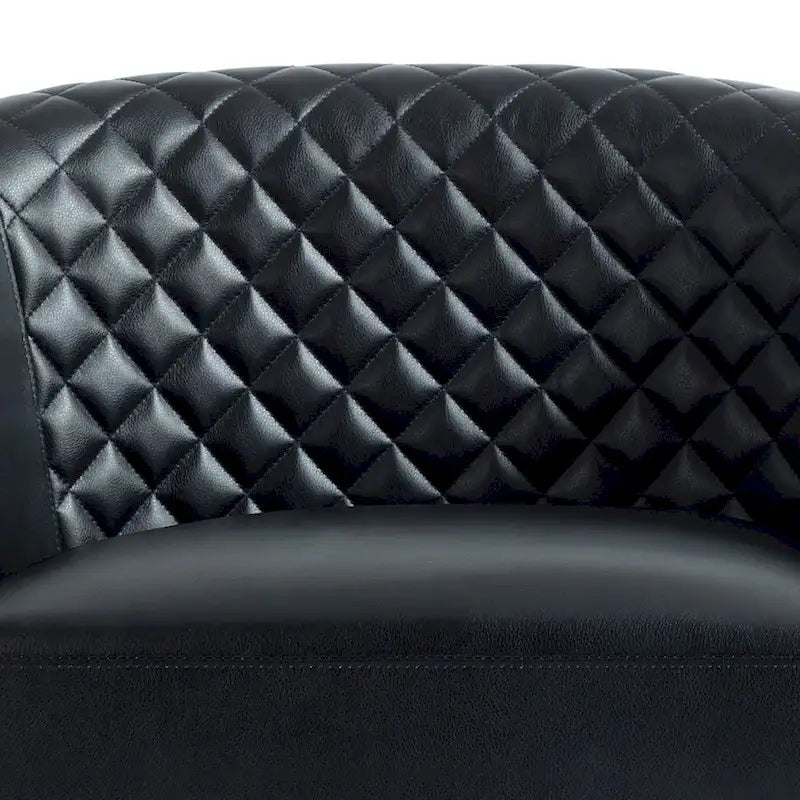 Sillón moderno de polipiel con ribete de tachuelas y giratorio