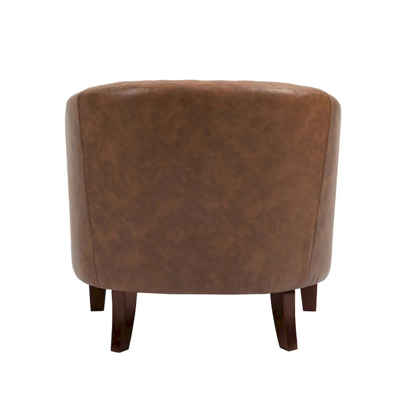 Sillón moderno de polipiel con ribete de tachuelas y giratorio