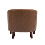 Sillón moderno de polipiel con ribete de tachuelas y giratorio