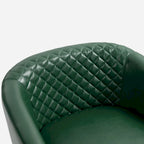 Sillón moderno de polipiel con ribete de tachuelas y giratorio