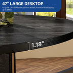 Mesa de Comedor Pedestal Redonda para 4 con Base Circular de Ratán