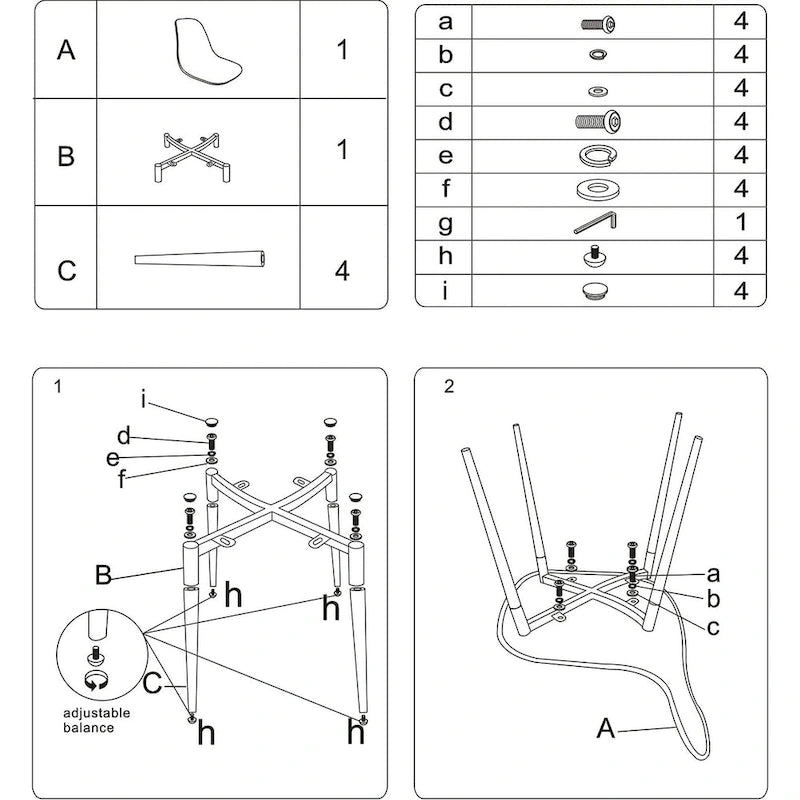 Silla de comedor auxiliar de cocina moderna con patas de metal, juego de 4, ámbar