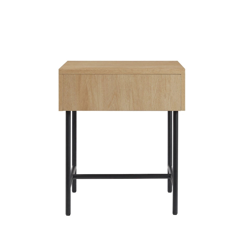 Mesa auxiliar minimalista con puertas estriadas