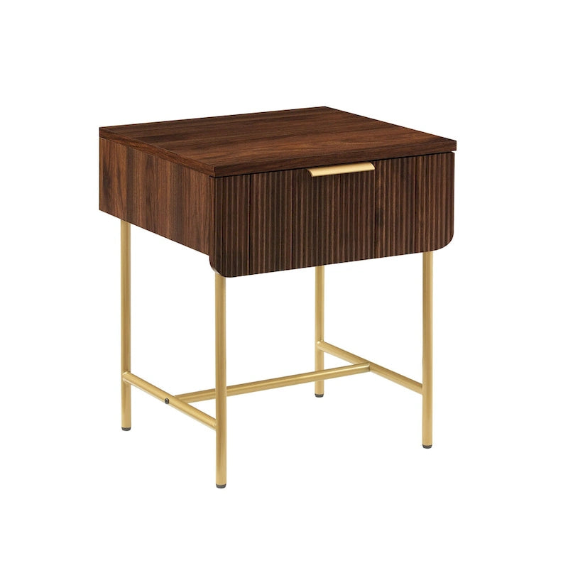 Mesa auxiliar minimalista con puertas estriadas